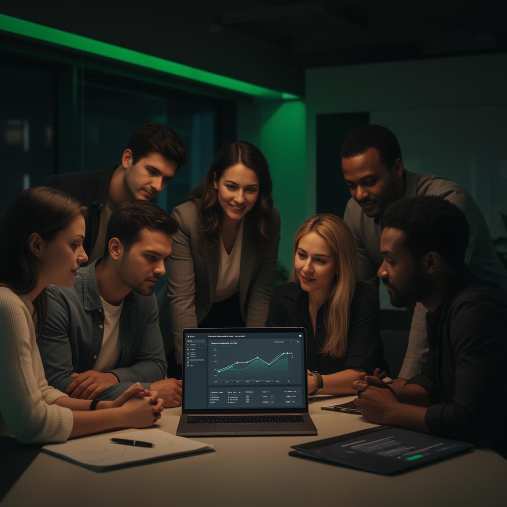 Equipo de agencia revisando métricas de conversión